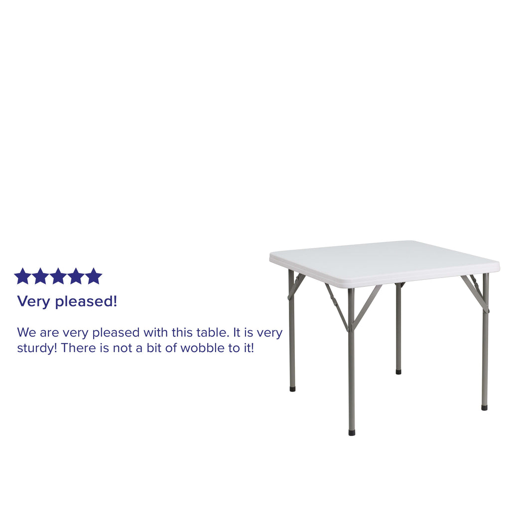 Flash 2.85-Foot Square Plastic Folding Table Commercial Grade