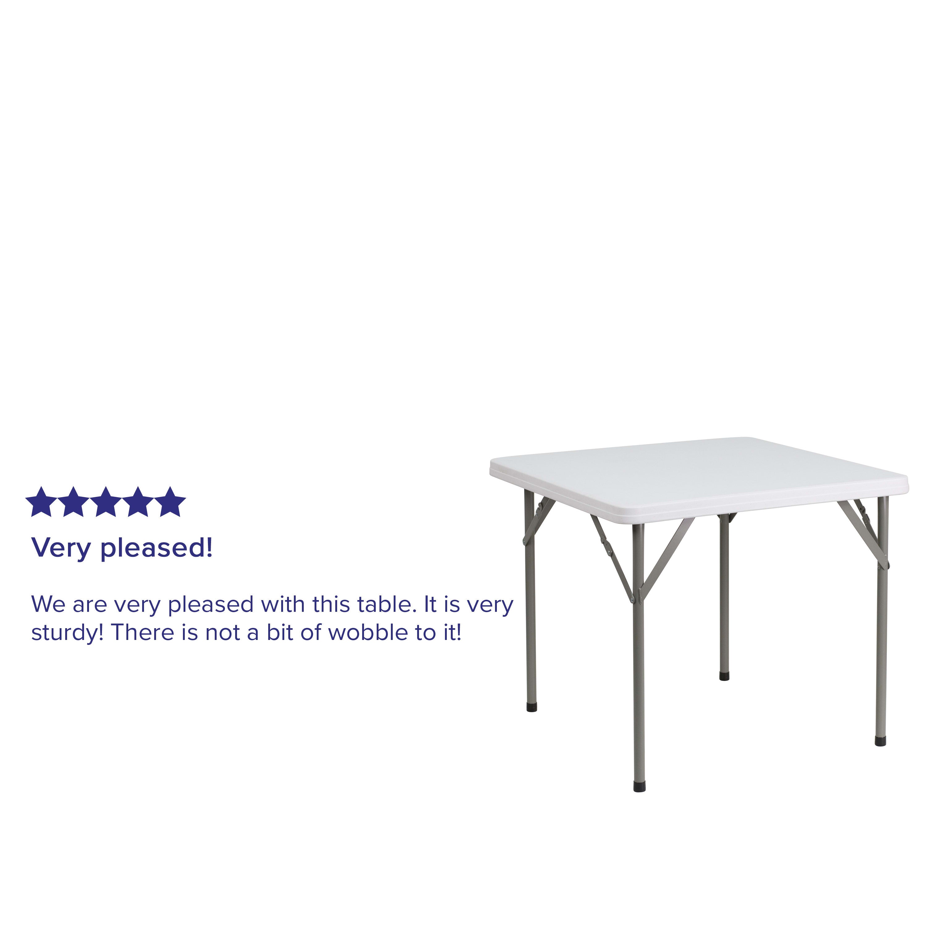 Flash 2.85-Foot Square Plastic Folding Table Commercial Grade